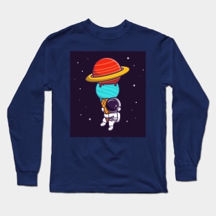 Space Ice Cream Cone Long Sleeve T-Shirt